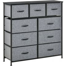 MH - Commode 9 tiroirs edouard noire et grise