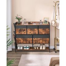 Commode à 5 tiroirs de grande capacité avec étagère à chaussures