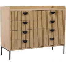 Oviala - Commode à 5 tiroirs en mdf décor mélaminé bois