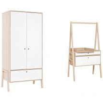 VOX - Commode à langer évolutive et Armoire Spot Blanc