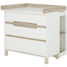 Galipette - Commode à langer petite bibliothèque blanche Céleste - Fabrication Française