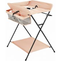 Gojoy - Commode à Langer Table à Langer Pliante avec Ceinture de Sécurité Panier de Rangement (Kaki)