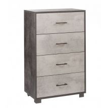Iperbriko - Commode à quatre tiroirs Noir Blanc 70x41x h112 cm