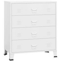 Vidaxl - Armoire à tiroirs industrielle Blanc 78x40x93 cm Métal