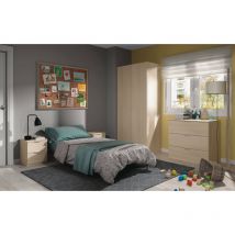 Dmora - Bloc-tiroirs Bridgeport, Commode moderne à 3 tiroirs, Commode basse pour chambre, Mobile Hebdomadaire, cm 77x38h80, Chêne
