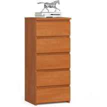 Akord - Commode CL5 Aulne 40 cm 5 tiroirs façade Aulne 40x35x92 cm