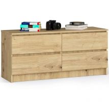 Akord - Commode K120 Chêne Artisan 120 cm 4 tiroirs façade Chêne Artisan 120x40x55 cm