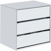 Commode Arc Blanc Mat avec Trois tiroirs - 60x57x44cm
