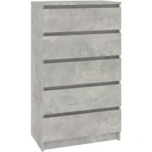 Bonnevie - Commode Armoire à tiroirs Design moderne, Armoire Etagère de rangement, Gris béton 60x36x103 cm Bois d'ingénierie OIB9782E