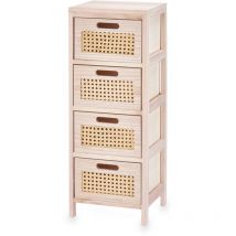 Gift Decor - Commode avec 4 tiroirs, cannage viennois