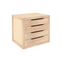 Astigarraga - Cajonera en madera de pino con 4 cajones cm 39x30x37,5h para muebles