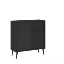 Nova Confort - Buffet barcelona - 1 Porte - 3 Tiroirs Gris