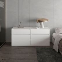 Tuhome Concept - Commode Basilea en mélamine avec 4 tiroirs et rails métalliques.