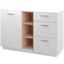 Vicco - Commode avec tiroirs Beatrice, Blanc, 126.8 x 88 cm