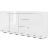 Bim Furniture - Buffet 3 portes 3 tiroirs Olia Blanc