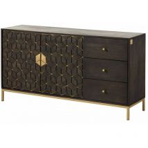Massivmoebel24 - Buffet 145x40 Manguier huilé Gris taupe diamond 107