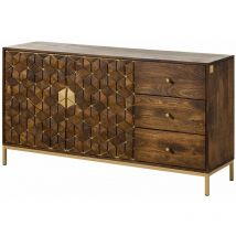 Massivmoebel24 - Buffet 145x40 Manguier huilé Brun diamond 207