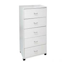 Gicos - Commode chambre como' avec 5 tiroirs blanc cm 50 x 40 x 101 h