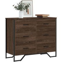 Commode chêne marron 91x35,5x74,5 cm bois d'ingénierie