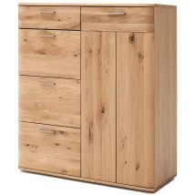 Commode coloris chêne poutre blanchi huilé - Longueur 100 x Hauteur 118 x Profondeur 44 cm Pegane