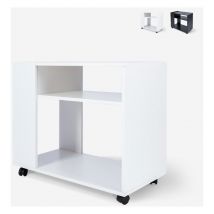 Ahd Amazing Home Design - Commode de bureau à roulettes avec étagère et range-documents Wick - Blanc