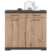 M&s - calicosy - Commode de Rangement 2 Portes 2 Tiroirs L80cm - Bristol