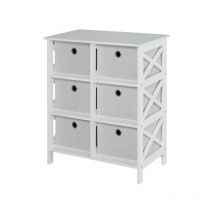 Commode de rangement kathy grise et blanche