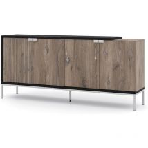 Commode de rangement Meuble universel 190x42x86cm chêne flagstaff/noir mat TODINO