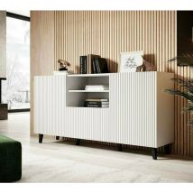Commode de rangement Meuble universel Blanc 150x83x40cm PALACE élegant sur pieds