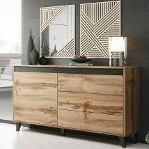 Commode de rangement Meuble universel Ch ne wotan 138x83x38cm NORDIS legant sur pieds