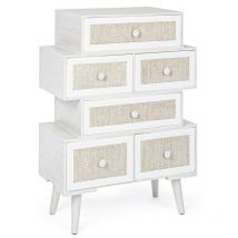 Yes Everyday - Commode 6 tiroirs Montiel bois blanc style rustique