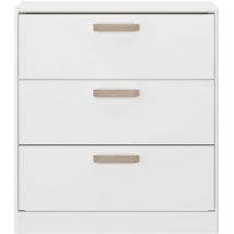 Parisot - Commode dream 3 tiroirs - Panneau de particules - Décor blanc - L79.7 x H87.8 x P43.8 cm