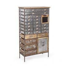 Bizzotto - Cassettière en acier et bois officina 132.5h cm