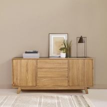 Berah Getah - Commode en bois de mindy 3 tiroirs 2 portes 160