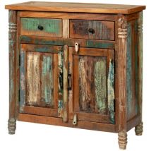 Commode en Bois de récupération 90x42x88 multicolore laqué fable 32