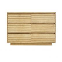 Miliboo - Commode en bois manguier massif 6 tiroirs L110 matcha