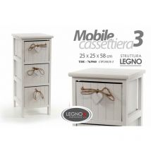 Webmarketpoint - Commode en bois shabby blanche cm 25 x 25 x 58 h