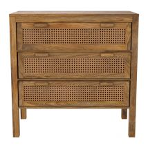 Rendez-vous Déco - Commode en cannages et bois 3 tiroirs - tiki