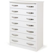 Argonauta - Cassettone en Bois Mélaminé Blanc Frêne avec 5 Tiroirs H.127x76x41 cm