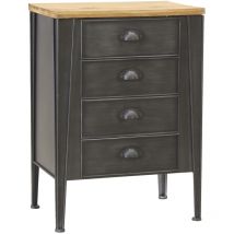 Commode en métal et sapin