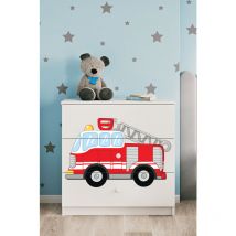 Les Tendances - Commode 3 tiroirs Kocot Kids Babydream Pompier - Blanc