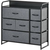 MH - Commode étagère 7 tiroirs helmut grise et noire