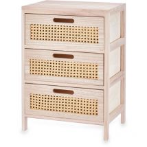 Commode étroite avec 3 tiroirs, cannage viennois, 29 x 40 x 58 cm