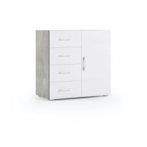Commode finition béton blanc