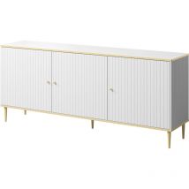 Bim Furniture - Commode glamour 180 cm blanc mat + or
