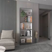 Tuhome Concept - Commode Kaia en mélamine avec trois tiroirs et rails métalliques