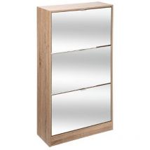 Pegane - Commode meuble à chaussures coloris naturel - L.59.5 x P.23.3 x H.118 cm