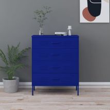 Kalisse - Commode Bleu marine 80x35x101,5 cm Acier - The Living Store - Bleu