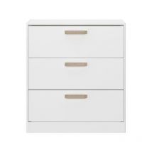 Parisot - Commode dream 3 tiroirs - Panneau de particules - Décor blanc - L79.7 x H87.8 x P43.8 cm
