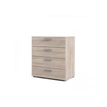 Tvilum - Commode nash 4 tiroirs - Décor Chene Truffe - l 80 x p 40 x h 68,5 cm